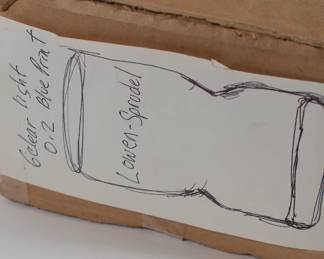 Side of box of 6 clear Lowenbrau German beer 1/2 pint glasses