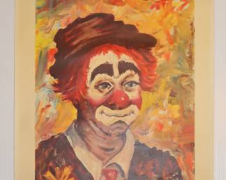 Vintage print Royal Zenith Clown Poster, painting by George Dunn 1966 
