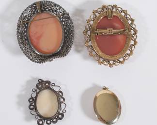 Vintage cameo brooches and pendants