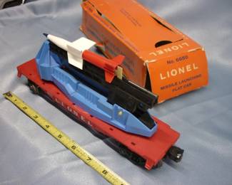 Another view of Lionel Trains IRBM Launcher Flat Car (Missile Lauching Flat Car) No. 6650, Post-War 1959-63