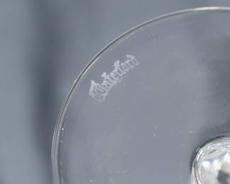 Closeup of Waterford crystal wine glasses