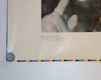 Closeup of printed poster of clown photos for Minolta 50th anniversary