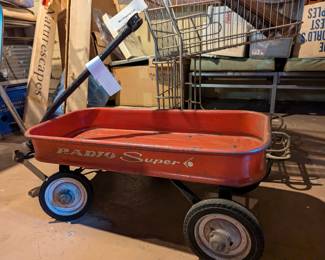 Vintage Red Radio Super Flyer Wagon