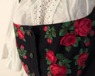 Closeup of women's German dirndl dress