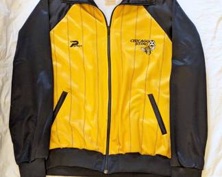 Another view of men's rare vintage Patrick brand Chicago Sting jacket size XL