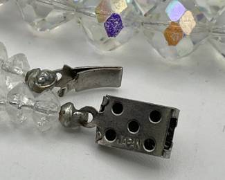 Clasp on crystal bead necklace, made in Japan