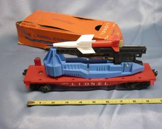 Lionel Trains IRBM Launcher Flat Car (Missile Lauching Flat Car) No. 6650, Post-War 1959-63
