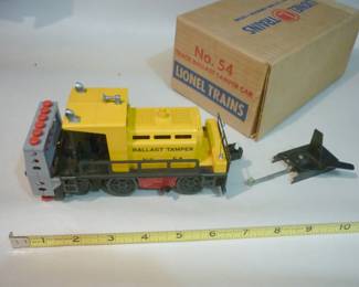 Lionel Trains Ballast Tamper Locomotive No. 54, Post -War 1958-61, with track clip