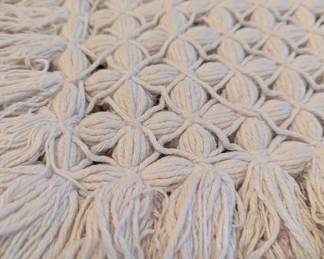 Detail of the handwoven mat for centerpiece on dining table