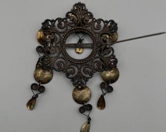 Reverse side of Norwegian sterling silver (830) Solje brooch