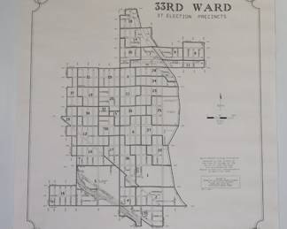 Poster of 1992 Chicago's 33rd Ward election precincts