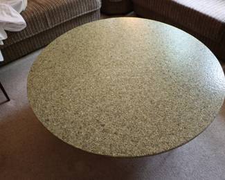 Another view of 1950's chrome legged terrazzo style coffee table