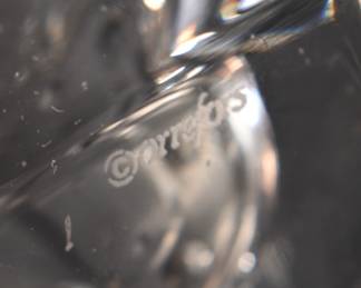 Another view of Orrefors Swedish crystal tea light candle holder