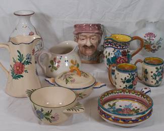 Ceramic pitches, mugs, bowls, casseroles and vases