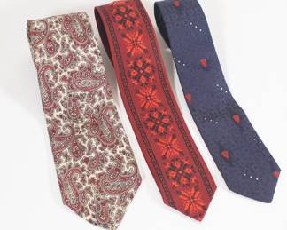 Men's ties from Marshall Field & Company, made in England; one from Dralon Juka Sptizenklasse, one from Klaus Chicago