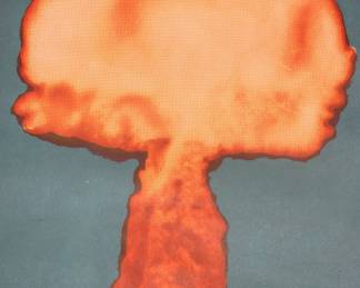 Closeup of 1971 Insanity Blacklight Poster - Do Unto Others - Atomic Bomb