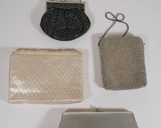 Vintage beaded, metal mesh, and padded handbags 