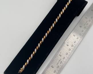 Sterling silver (and gold plated alternating links) bracelet