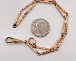 Closeup of 10kt gold watch chain