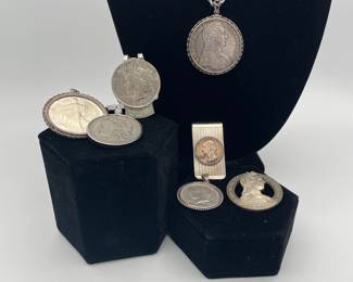 Antique coins as medallions, key fobs, money clips