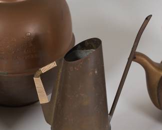 Closeup of copper watering can