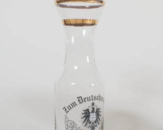 Rare vintage Zum Deutschen Erk German restaurant water / wine carafe, Chicago