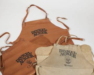 3 leather aprons from Dinkelacker - a brand of German beer brewed in Stuttgart, Germany