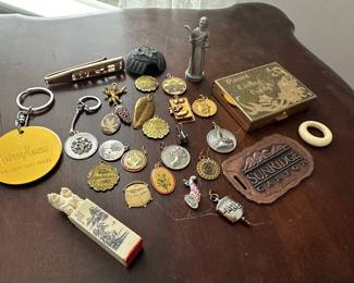 Charms , pewter statue, etc….