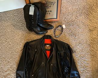 Harley Davidson Fringed Jacket and Boots