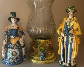 Italy man & woman candle holders