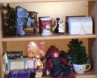 Christmas Galore! Antique to new-with-tags! Ornaments, decorations, tins, dishes, indoors and outdoors, lights! So much to explore! Come on over and take a peek! 