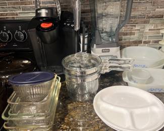 Pyrex including double boiler 