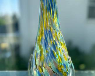 Multicolored Hand Blown Glass, Vase