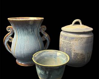 Art Pottery Vase, Cookie Jar, Bowl