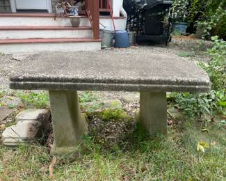 Cement garden bench