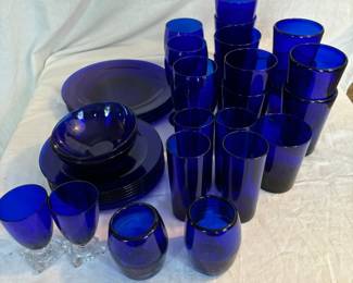 Blue Glass Set