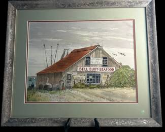 Bell Buoy Seafood Watercolor Painting By Salems Own Racket Shreve