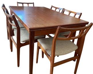 Mid Century Modern D Scan Dinning Table And 6 Chairs