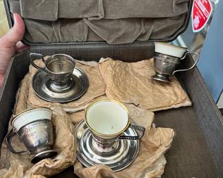 Sterling Silver Bouillon ~ Cups & Saucers in original boxes