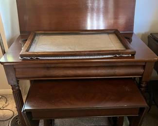 Small drop leaf and Antique Card Table