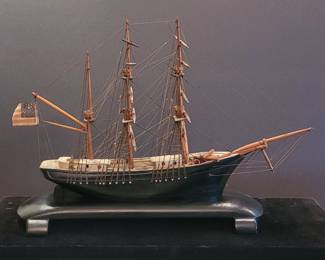 Beautifully crafted folk art ship model