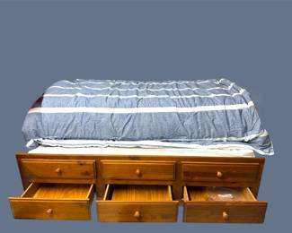 Twin Size Trundle - Twin on Top and Twin Pull out.  3 Drawers.  Mattresses and frame included.