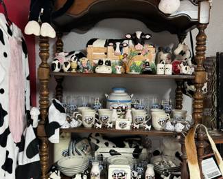 A whimsical collection of cow-themed items including mugs, figurines, and kitchenware, creating a playful and cohesive theme. Must have for any Cow Collector! Discount if purchase the complete collection. 