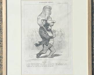 19th Century French lithograph.
There is a nice collection of these caricatures, all are framed. 