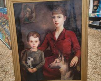 Henryk Twardzik large oil on canvas 1940s.