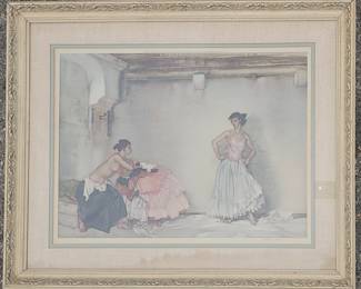 Sir William Russell Flint pencil signed lithograph.