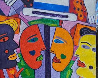 Bob Novak 48 x 31 oil on canvas. In addition to being a painter, Novak was a blues musician known as BumbleBee Bob.