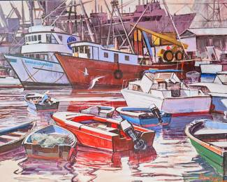 32 x 40 oil on panel. Signed "morgan".