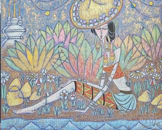 Chinese artist Tiefun Jiang 24 x 24 gouache.