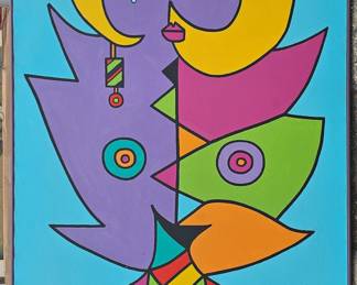 Large acrylic on canvas signed Rydat.